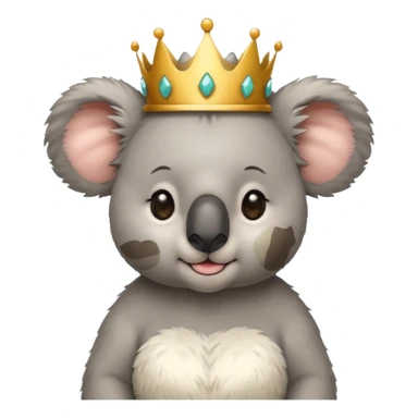 Female koala wearing crown sticker