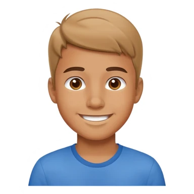 smiling boy in blue shirt sticker