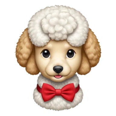 Poodle with red bow tie, portrait sticker