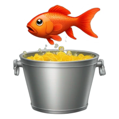 red fish in a champagne bucket sticker