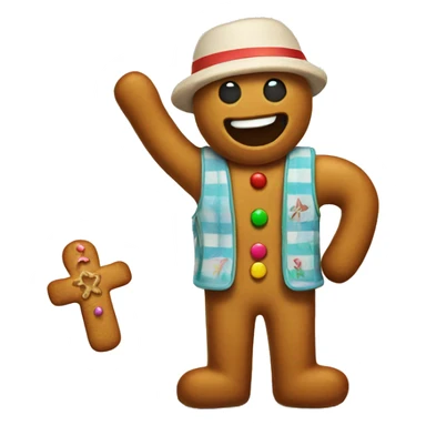 gingerbread man on vacation  sticker