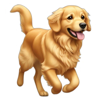 golden retriever walking sticker