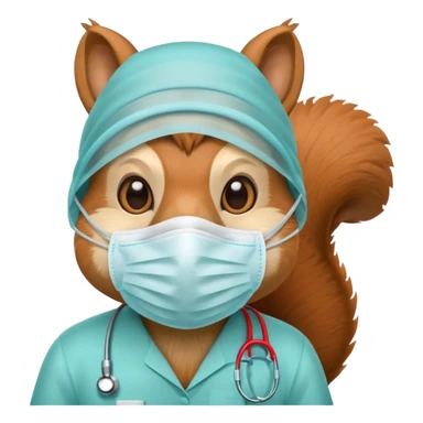 squirrel Wearing Medical Mask sticker