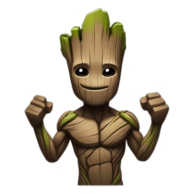 Groot de couleur noir à la musculation sticker