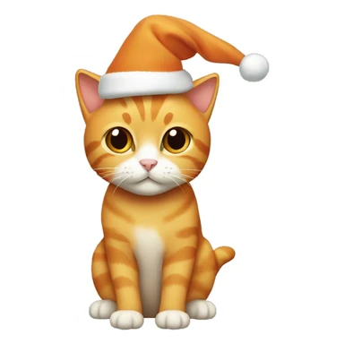 Light orange cat with a christmashat sticker