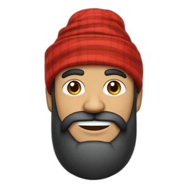 homme bazané avec une très longue barbe noir et un turban à carreaux rouges et blancs sticker