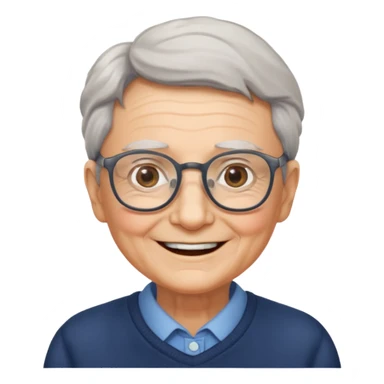 elderly with glasses sticker