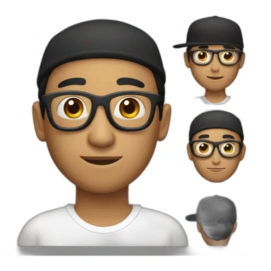 Un señor con lentes negros y gorra  blanca sticker