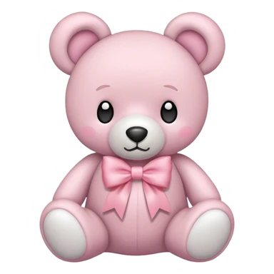 Teddy bear with light pink bow  sticker