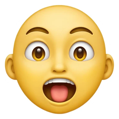 a face with a large opened mouth in emoji of whatsapp style (yellow). Larger is, better is sticker