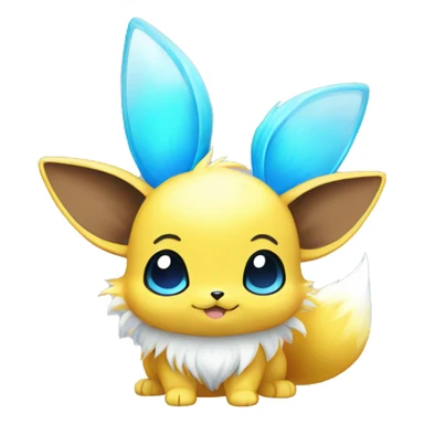 Shiny Colorful Yellow Blue Electric Mouse Eevee sticker