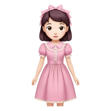 Cottagecore style ultra cute vintage material pink dress sticker