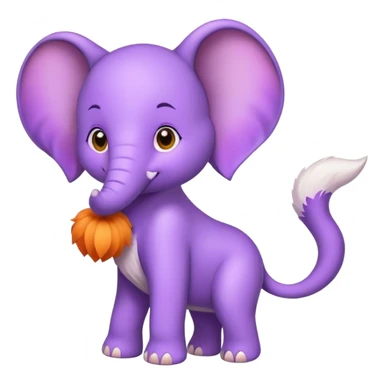 Purple elephant with a fox tail sticker