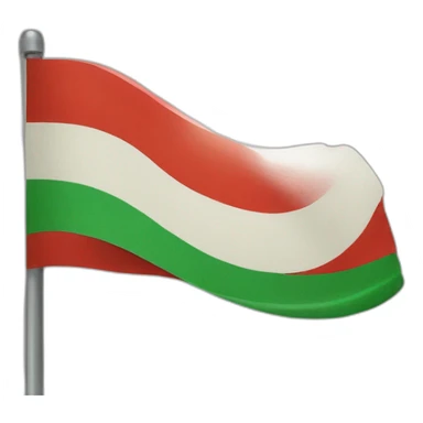 Red white green flag with sun sticker