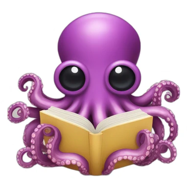 pulpo con libro sticker