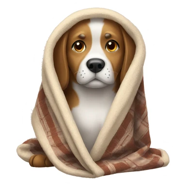 Dog with a cozy blanket  sticker