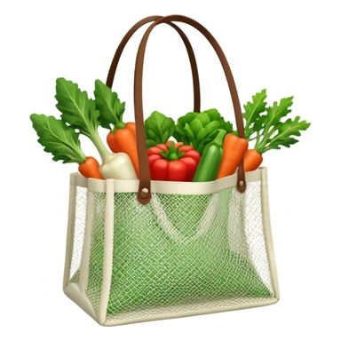 Net back with white nets that is used for shopping and putting vegetables in it, it looks like tote bag sticker