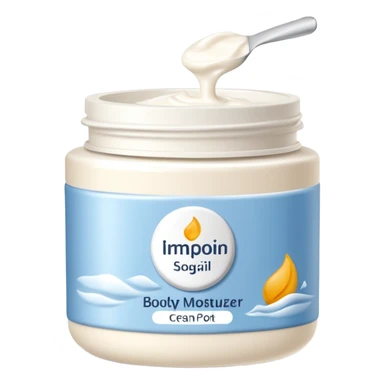 body moisturizer cream pot with label sticker