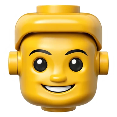 yellow smiling LEGO minifigure head sticker