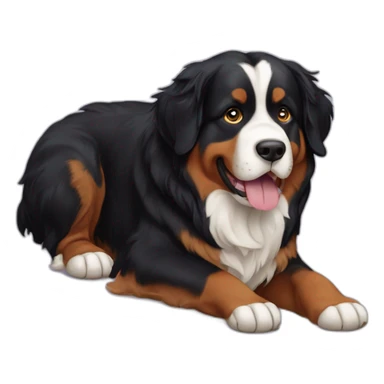 Bernese mountain dog with very  long tong sticker
