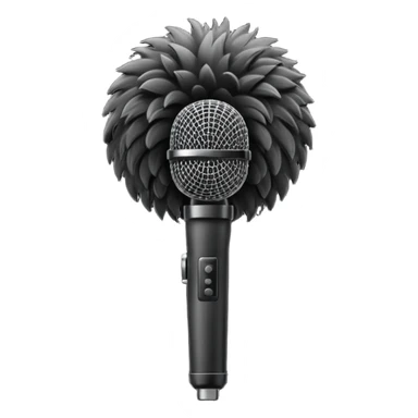 boom fluffy microphone sticker