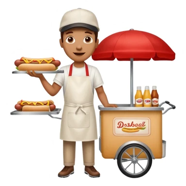 hotdog seller in New York with cart sticker