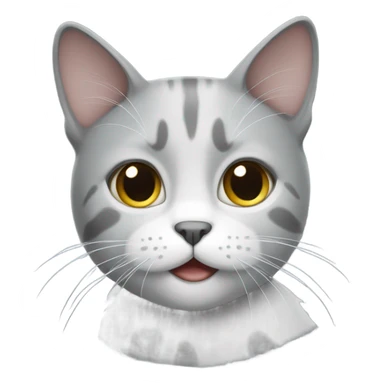 Grey cat with white areas too sticker