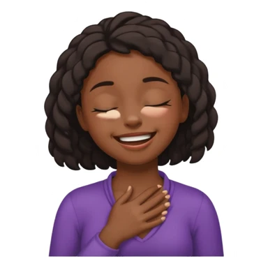 Black girl choking herself and smiling with closed eyes  sticker