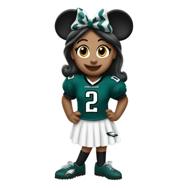 Minnie Mouse wearing Eagles jersey sticker