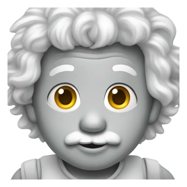 albert einstein happy silver baby face sticker