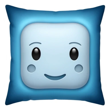 minimal cool blue and silver pillow with a soft magical glow sticker