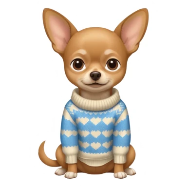 All Tan chihuahua sitting wearing a sweater sticker