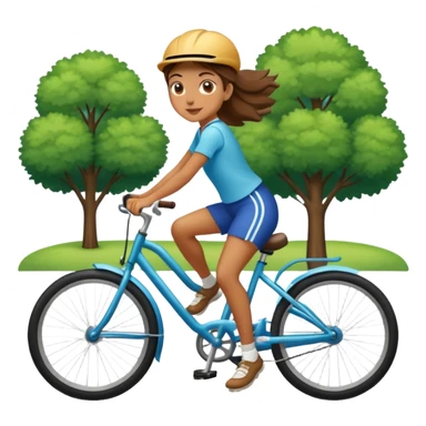 Chica en bicicleta en el parque  sticker