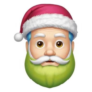 Un père noël avec une barbe jaune, verte, bleu et rose sticker