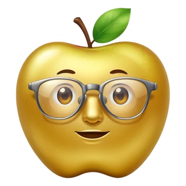 faceless golden apple with glasses sticker
