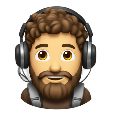 Homme brun avec une barbe avec un casque de jeux vidéo sticker