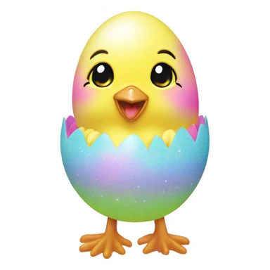 Lisa frank pastel sparkle easter egg chick sticker