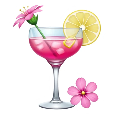 Cocktail with pink flowers sticker