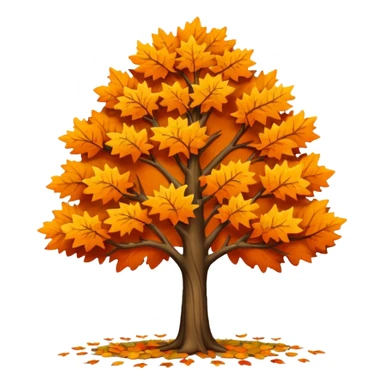 autumn tree with orange leaves sticker