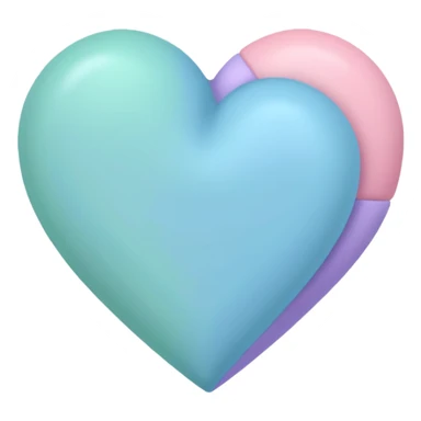 a heart with pastel blue pastel pink pastel purple and pastel green all in one heart sticker
