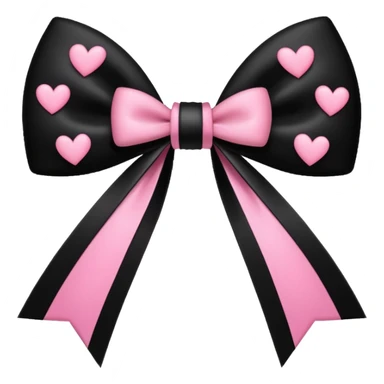BLACKPINK-inspired gothic bow ,  hearts, black and pink, cute,  sticker