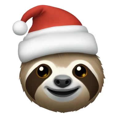 Sloth wearing a Christmas hat sticker