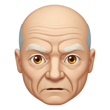 aggressive elderly man, bald head sticker