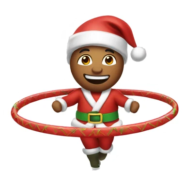 Santa hula hooping  sticker