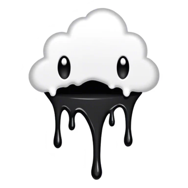 a black cartoon styled hole dripping white paint  sticker