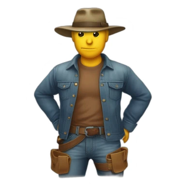 Gars, Chemise bûcheron , bottes à cap,  chapeau de poil, jeans  sticker