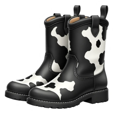 cow print boots sticker
