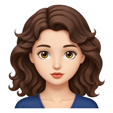 Young model brunet wavy hair sticker
