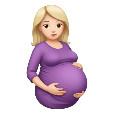 very heavily pregnant overdue woman with very  very big and large belly  sticker