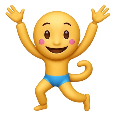 A cute 3D emoji of the English letter 'A' with cartoon arms and legs, dancing happily. Vibrant colors, expressive eyes, smiley face, high quality, white background, sticker style, glossy finish. sticker